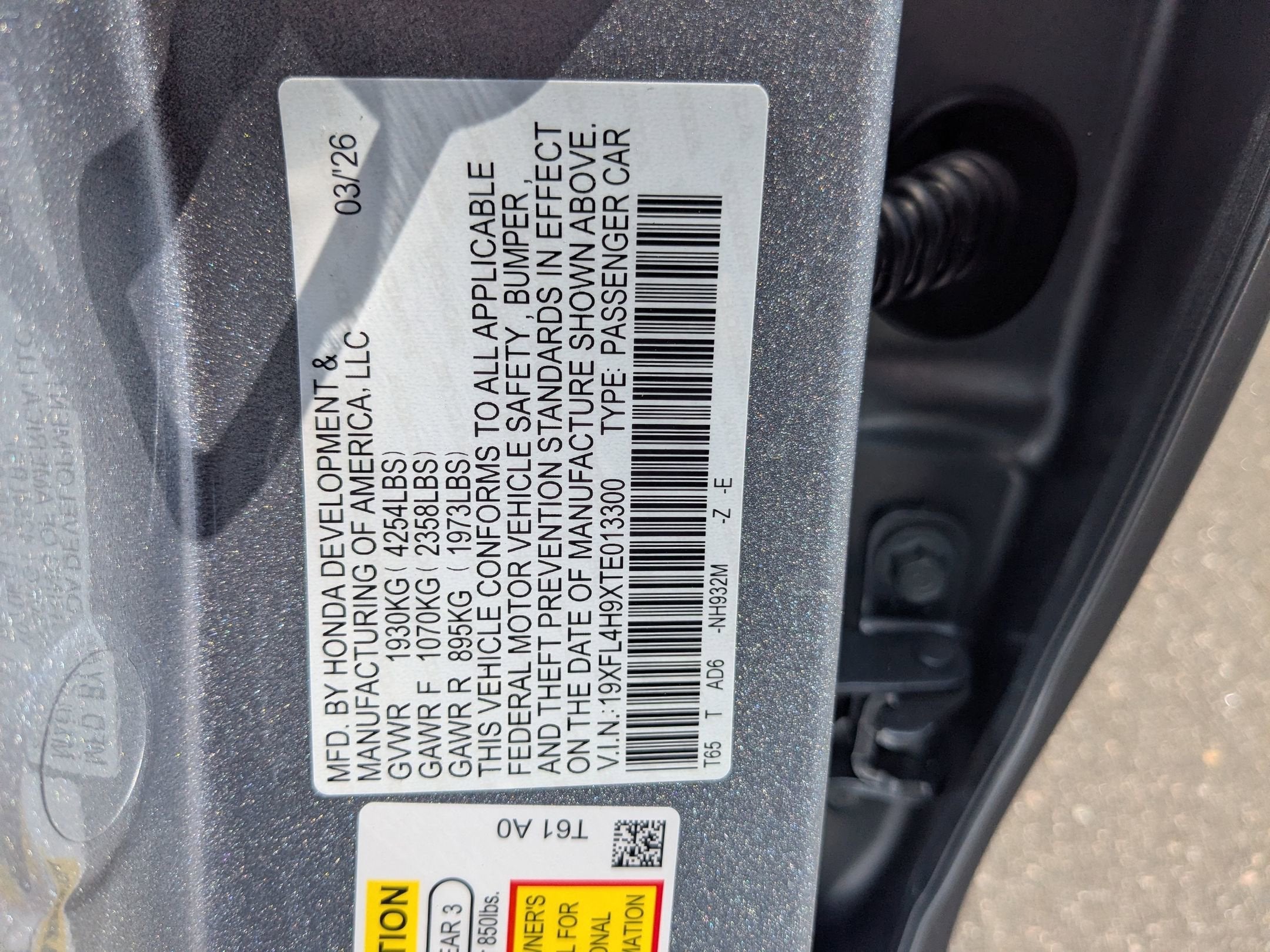 2026 Honda Civic Hatchback Hybrid Sport Touring