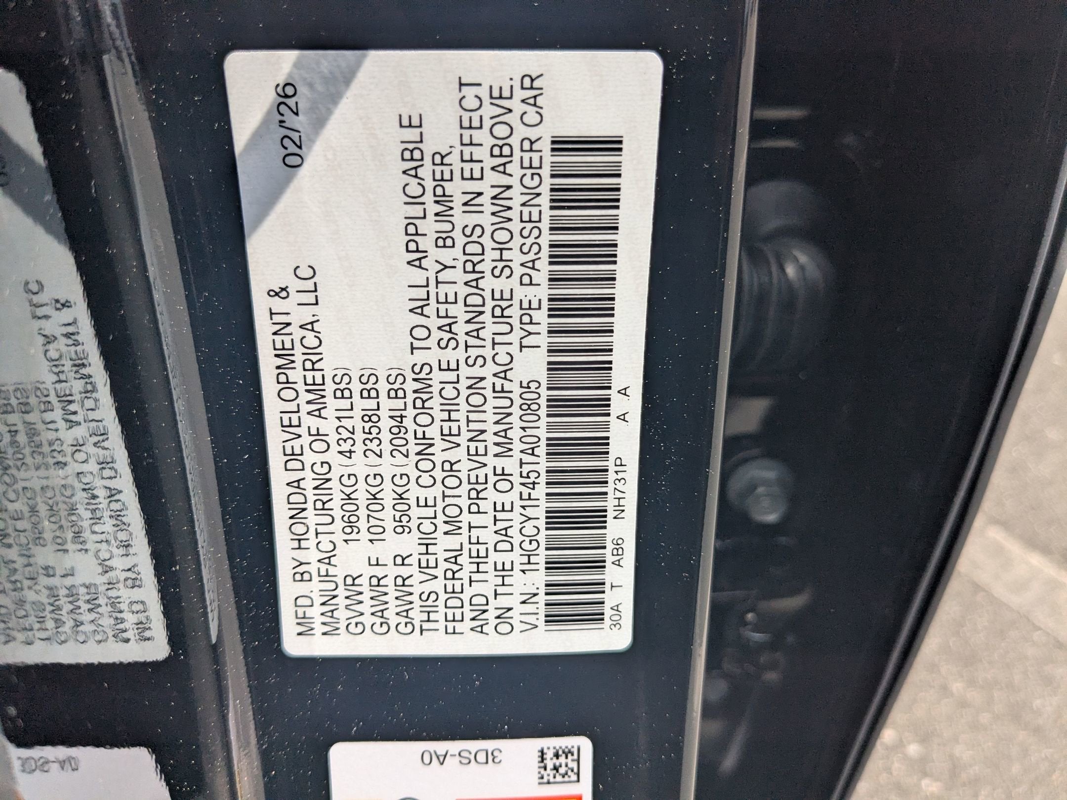 2026 Honda Accord Sedan SE