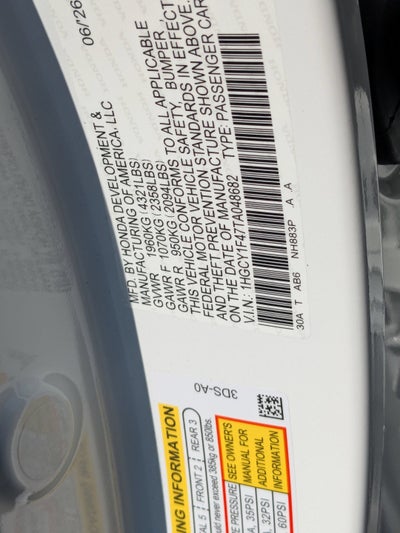 2026 Honda Accord Sedan SE