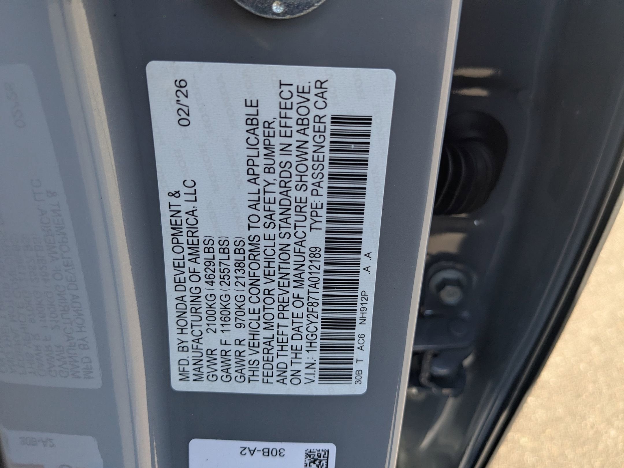 2026 Honda Accord Hybrid Touring