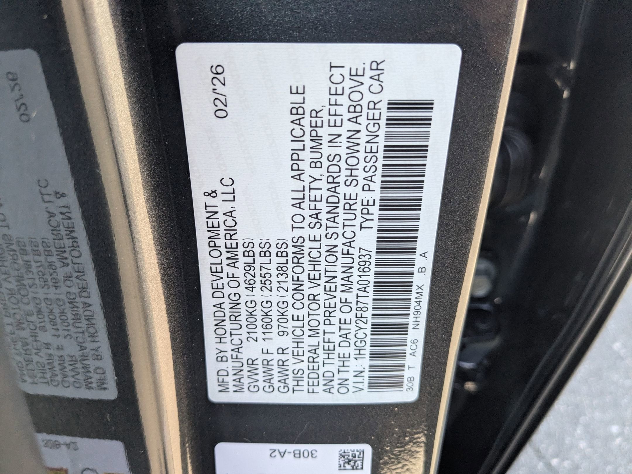 2026 Honda Accord Hybrid Touring