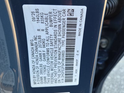 2026 Honda Civic Sedan Sport