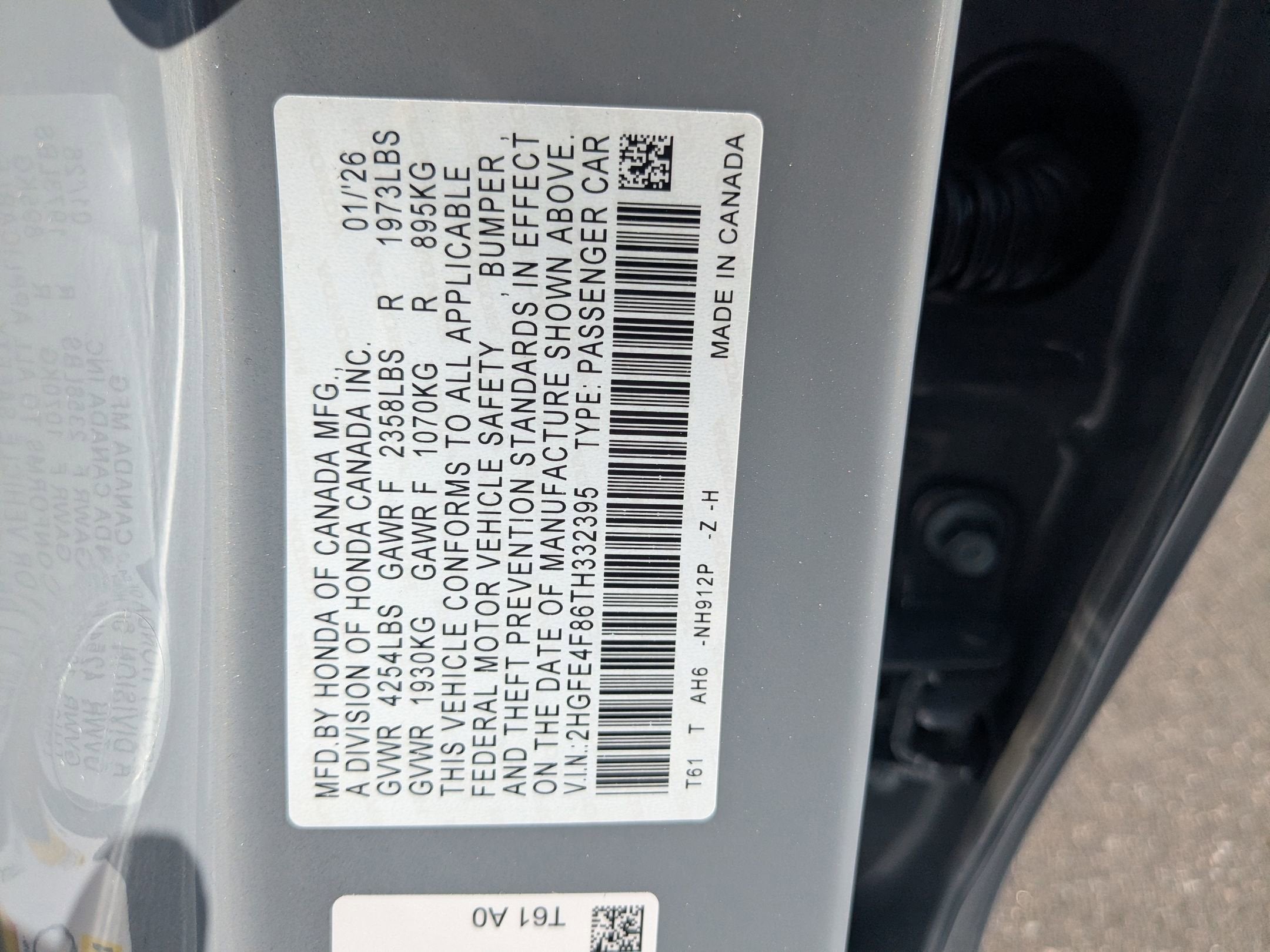 2026 Honda Civic Sedan Hybrid Sport