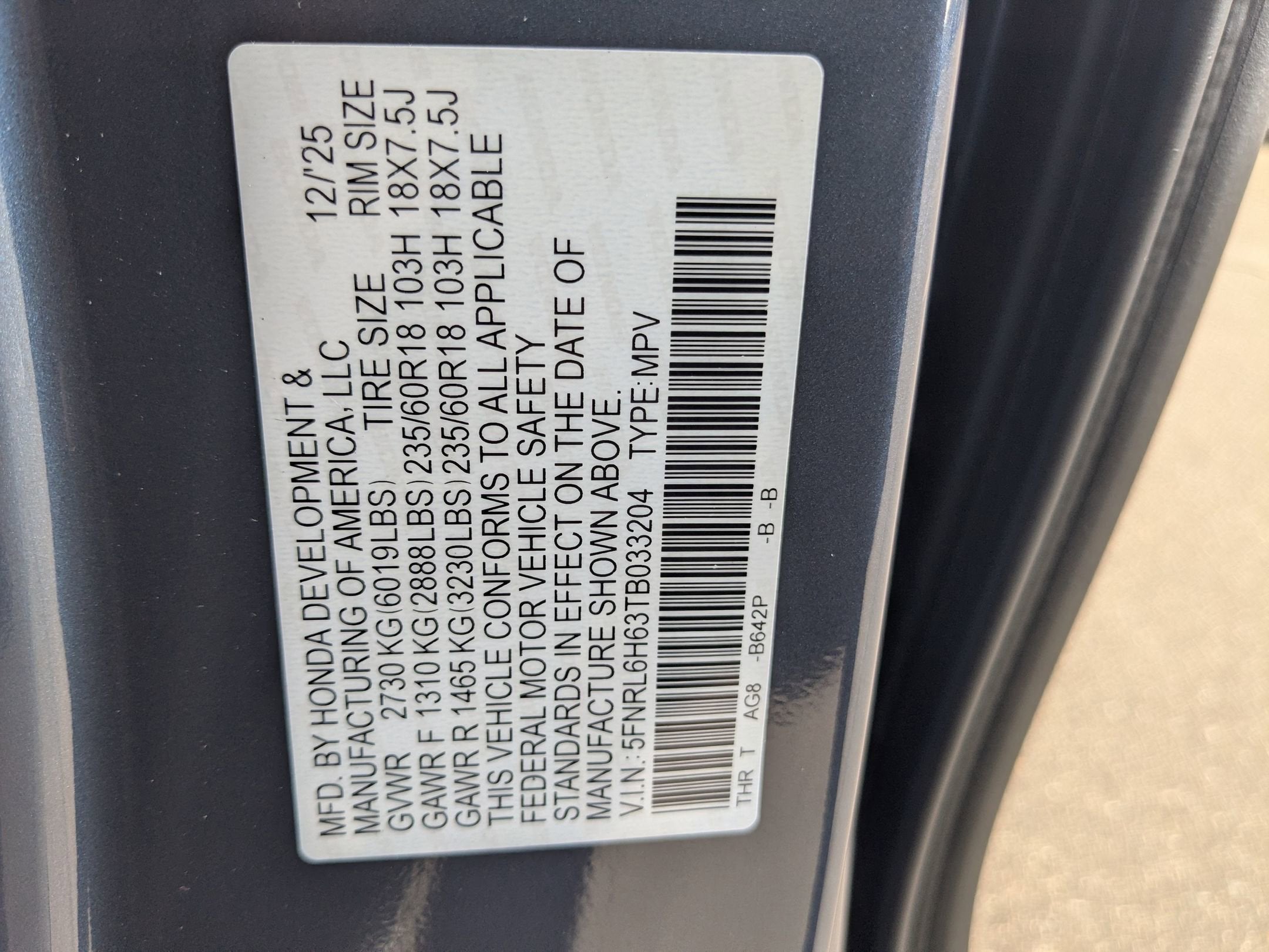 2026 Honda Odyssey EX-L