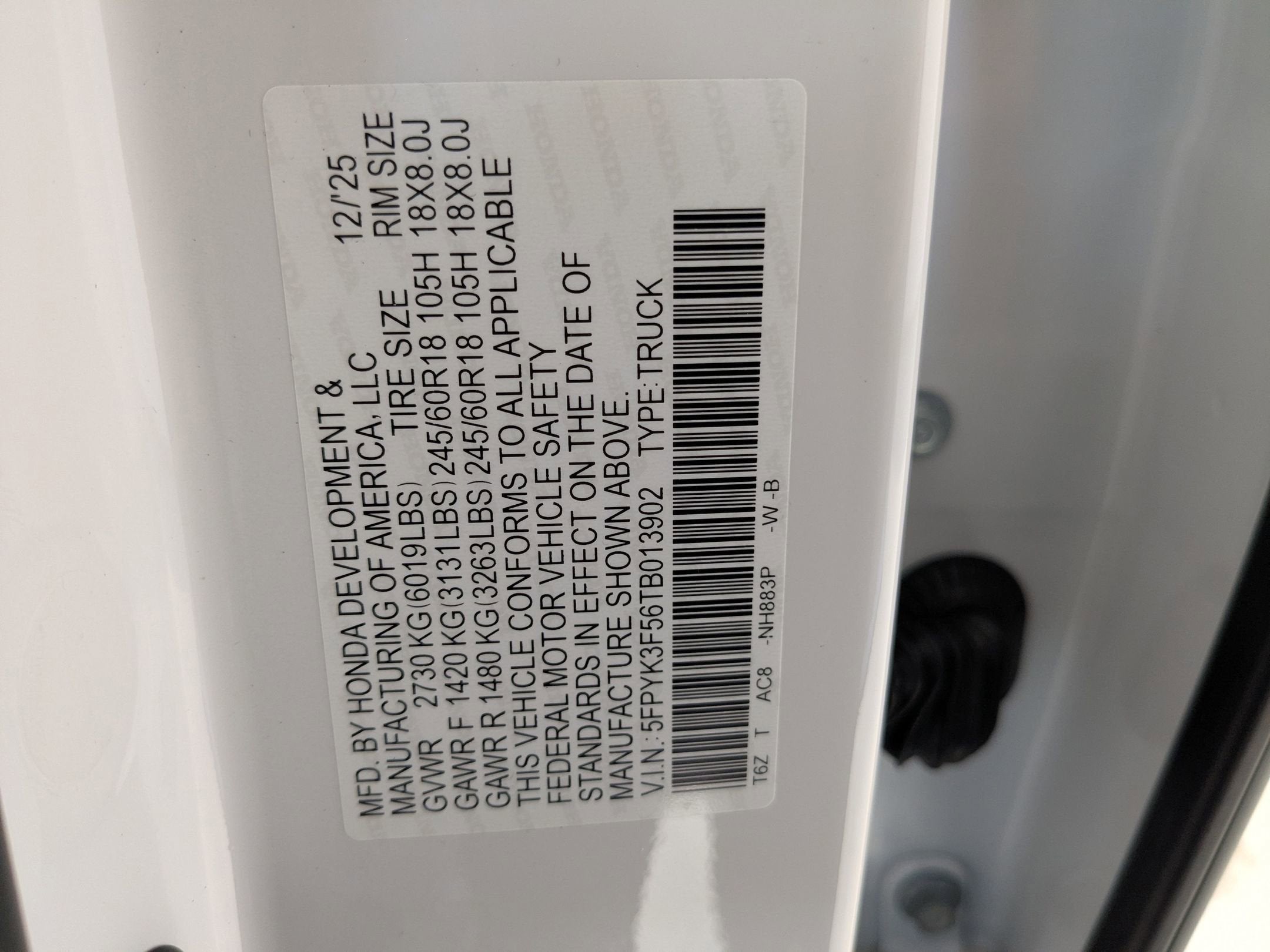 2026 Honda Ridgeline RTL