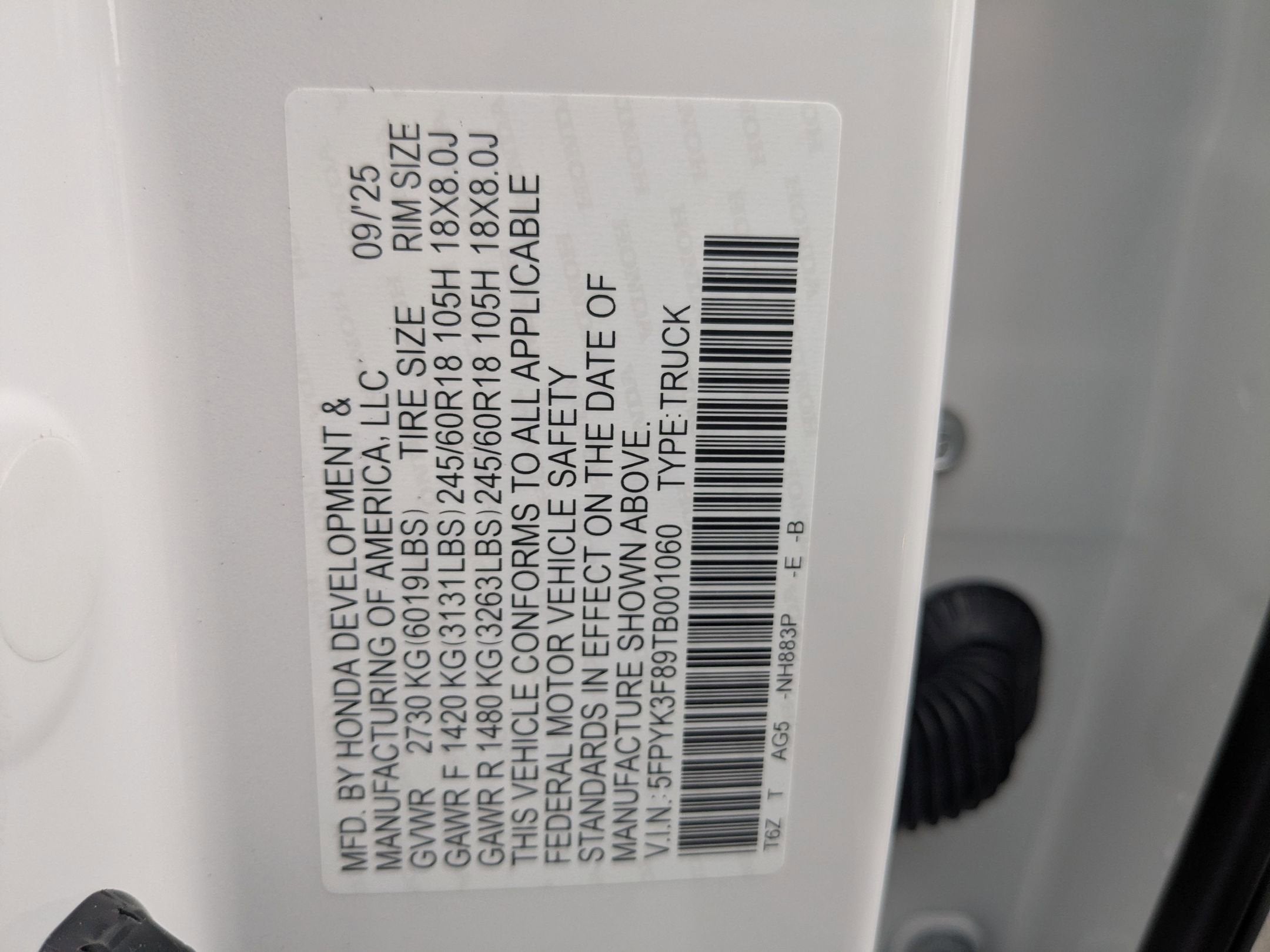 2026 Honda Ridgeline Black Edition