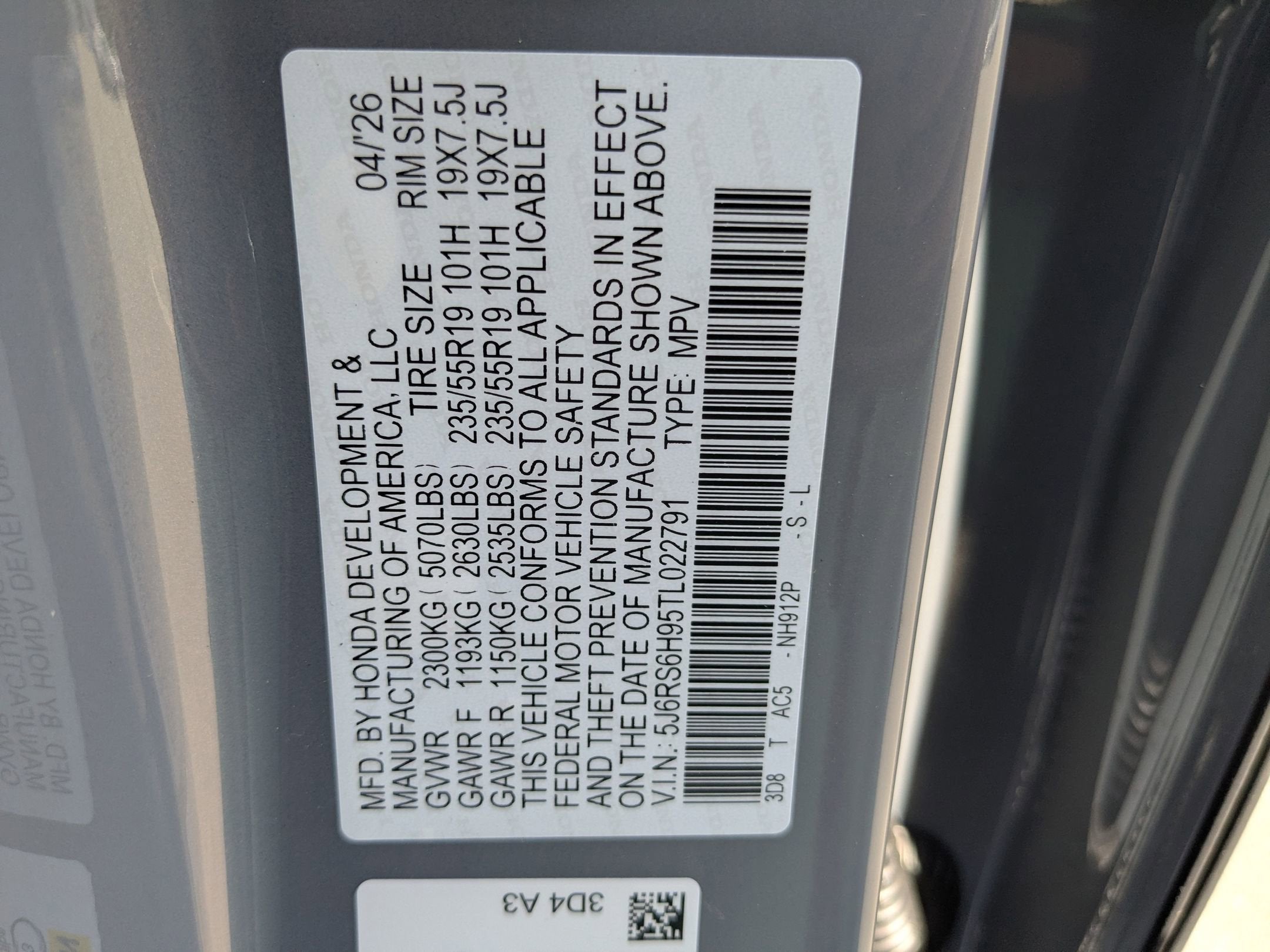 2026 Honda CR-V Hybrid Sport Touring