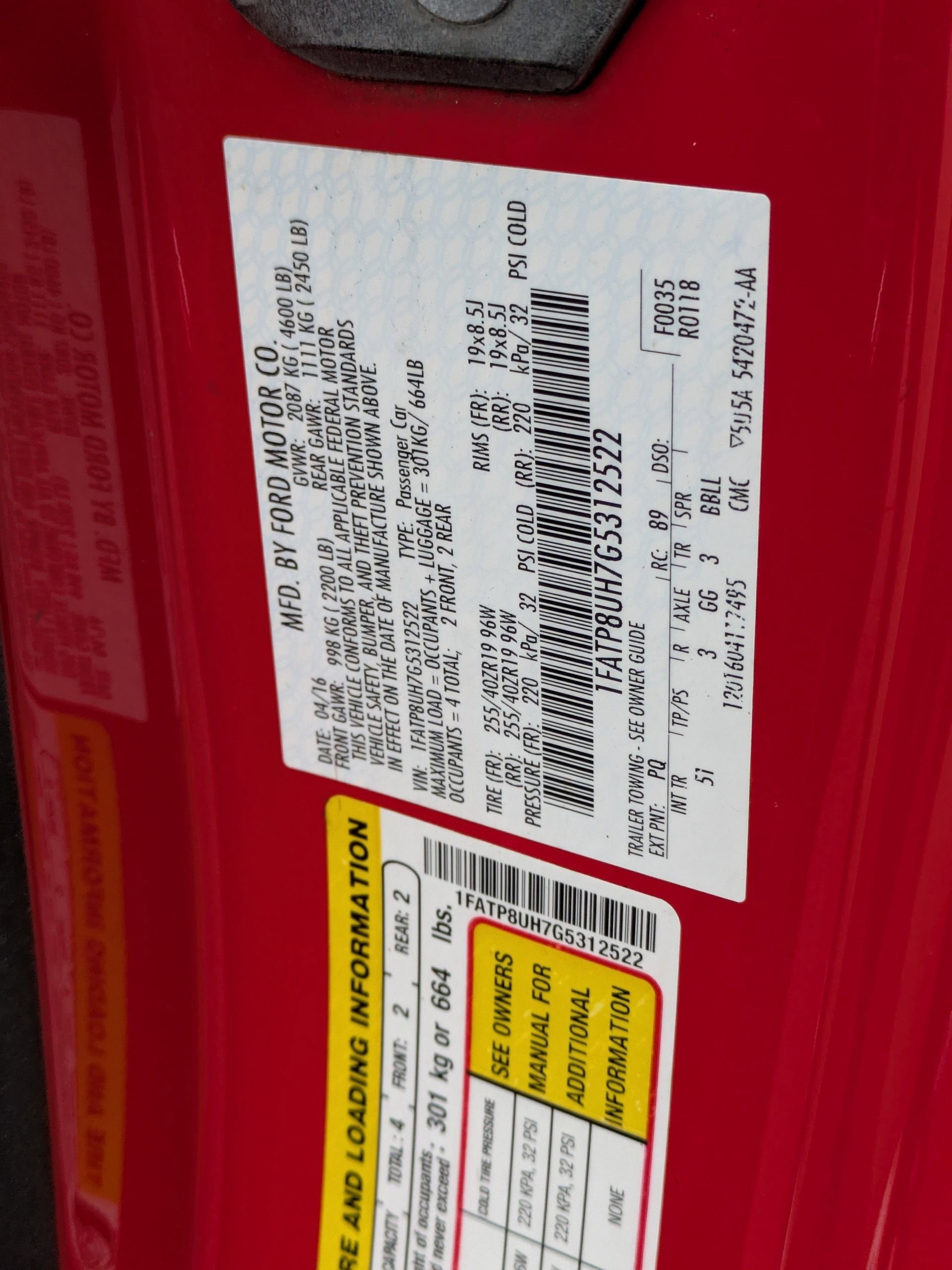 2016 Ford Mustang EcoBoost Premium