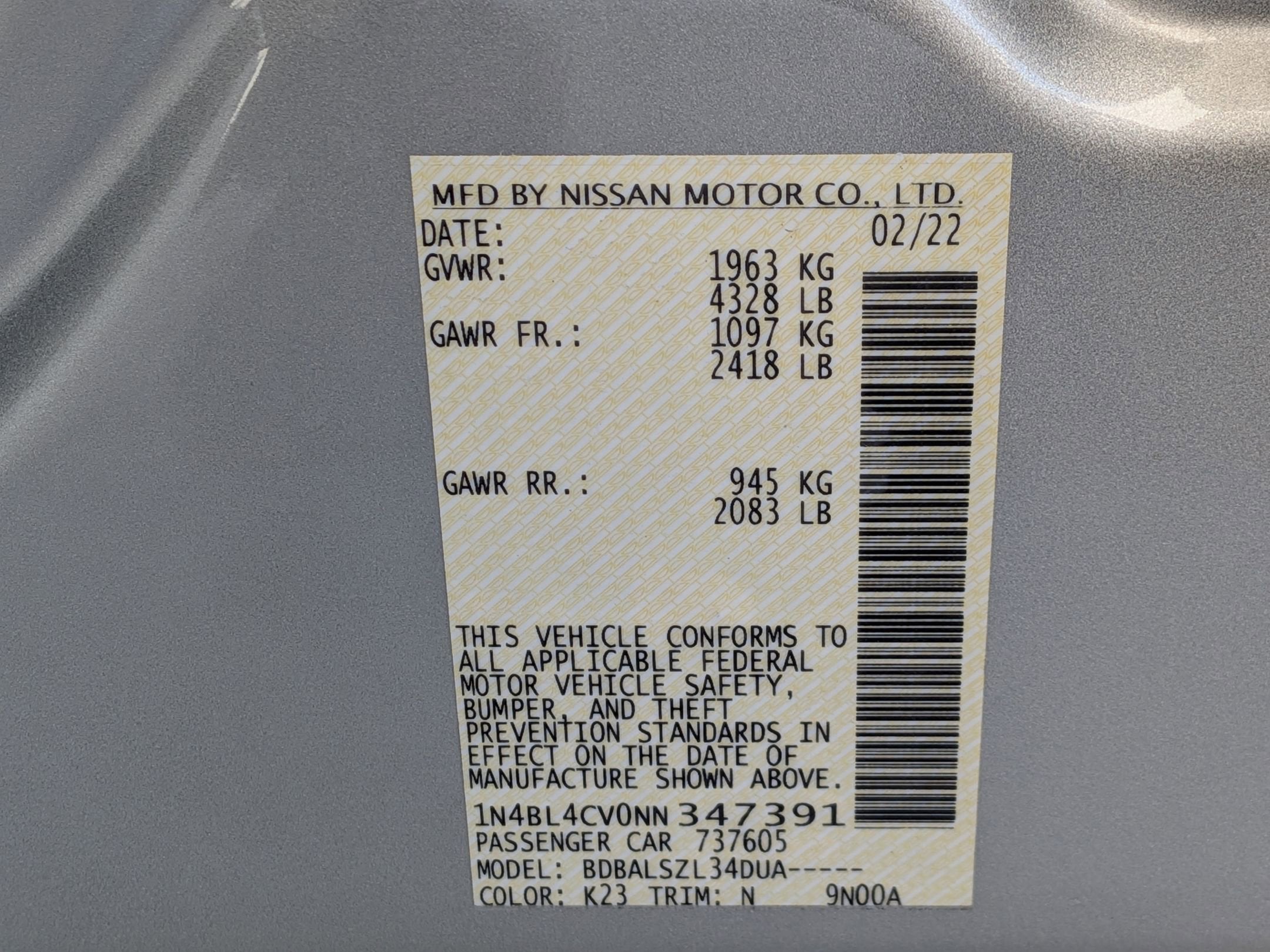 2022 Nissan Altima 2.5 SR