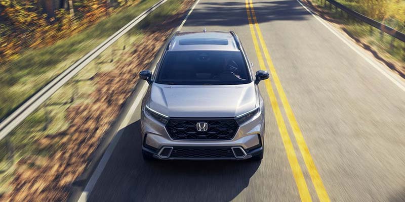 Top view of a crusing 2026 Honda CR-V