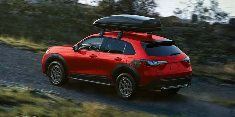 Red Honda HR-V on road