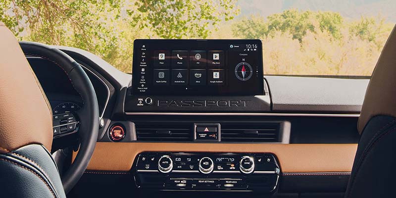 Interior view of a 2026 Honda Passport showcasing its modern design and features