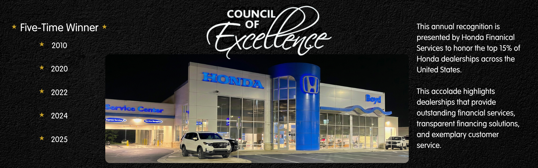 Council of Excellence Winner